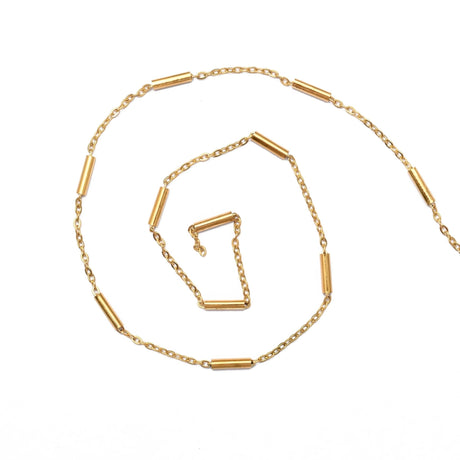 Vandfast Stål Kæde, Forgyldt, 1,5x0,4mm - Uniq Perler - 752982