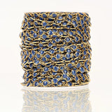 Vandfast Stål Kæde – Hjerteled med Blå Emalje (6mm, 1 Meter) - Uniq Perler - 