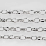 Vandfast Stål Kæde – Ovale Led med Diamant Mønster (Meter) - Uniq Perler - 