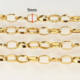 Vandfast Stål Kæde – Ovale Led med Diamant Mønster (Meter) - Uniq Perler - 