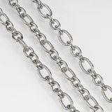 Vandfast Stål Kæde – Ovale Led med Mønster (Meter) - Uniq Perler - 