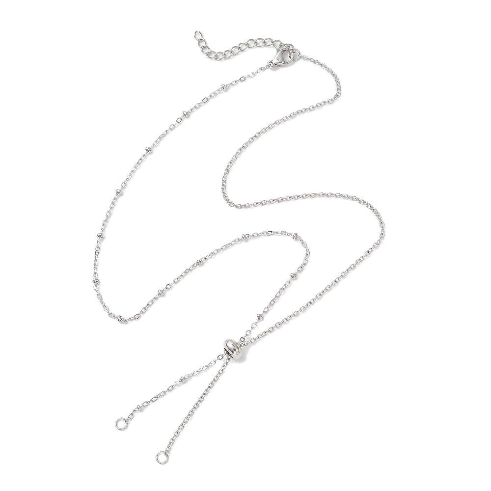 Water-resistant Steel chain – Satellite/slider chain 48 cm + extension chain - Uniq Perler - 