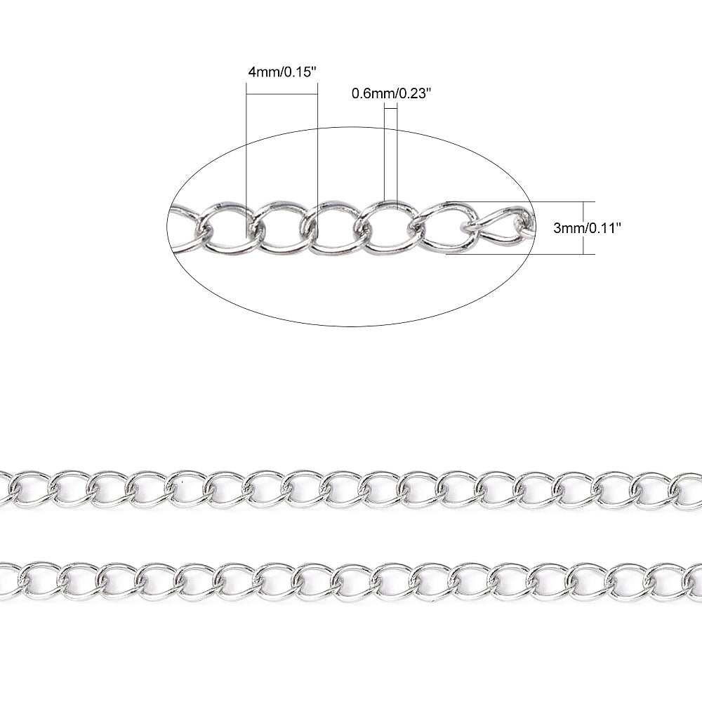 Vandfast Stål Kæde – Twistet kæde på Spole (4x3mm, 25m) - Uniq Perler - 