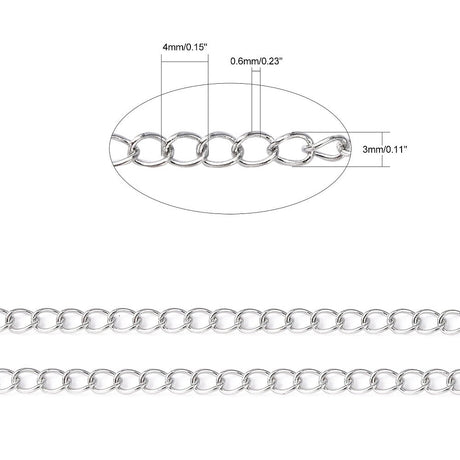 Vandfast Stål Kæde – Twistet kæde på Spole (4x3mm, 25m) - Uniq Perler - 