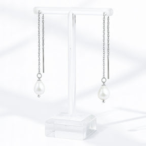 Water-resistant Steel Ear thread With Freshwater Pearl (100 - 109mm) - Uniq Perler - 645324