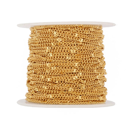 Vandfast "Star" Kæde, Forgyldt Stål, (1,4x2,0mm) - Uniq Perler - 112337