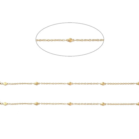 Vandfast Star Link Kæde, Forgyldt Stål, (2,8x2x0,5mm) - Uniq Perler - 1111489928