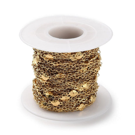 Vandfast Star Link Kæde, Forgyldt Stål, (2,8x2x0,5mm) - Uniq Perler - 1111489928