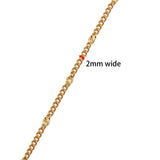 Vandfast Star panser Kæde, Forgyldt Stål, (2mm, 1m) - Uniq Perler - 