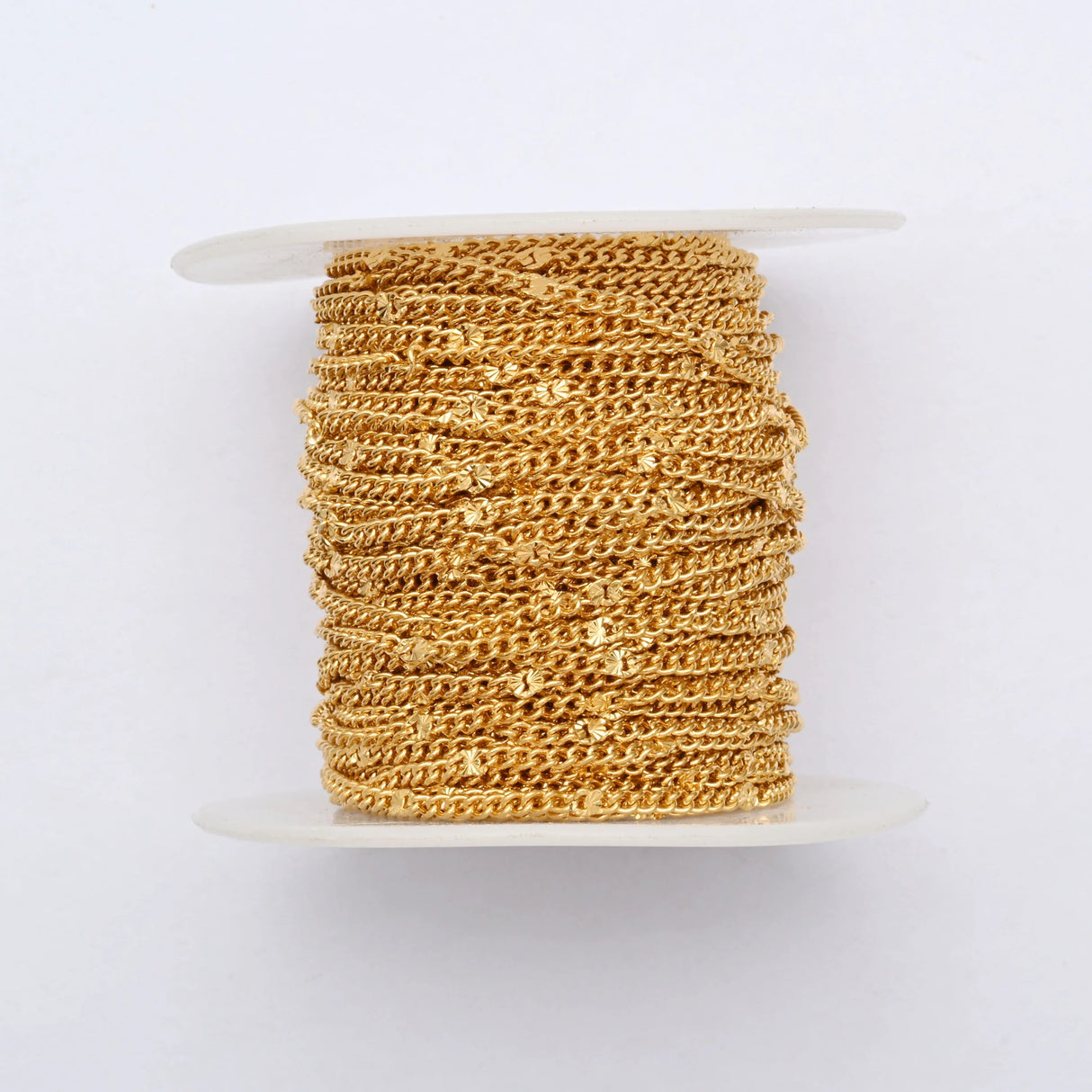 Vandfast Star panser Kæde, Forgyldt Stål, (2mm, 1m) - Uniq Perler - 