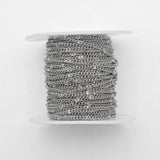 Vandfast Star panser Kæde, Stål, (2mm, 1m) - Uniq Perler - 