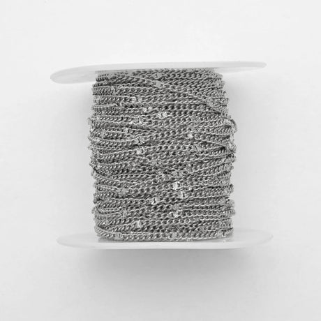 Vandfast Star panser Kæde, Stål, (2mm, 1m) - Uniq Perler - 