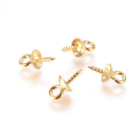 Vandfast Stiftøsken - Forgyldt Stål (10x5,5mm, 6 stk) - Uniq Perler - 880844