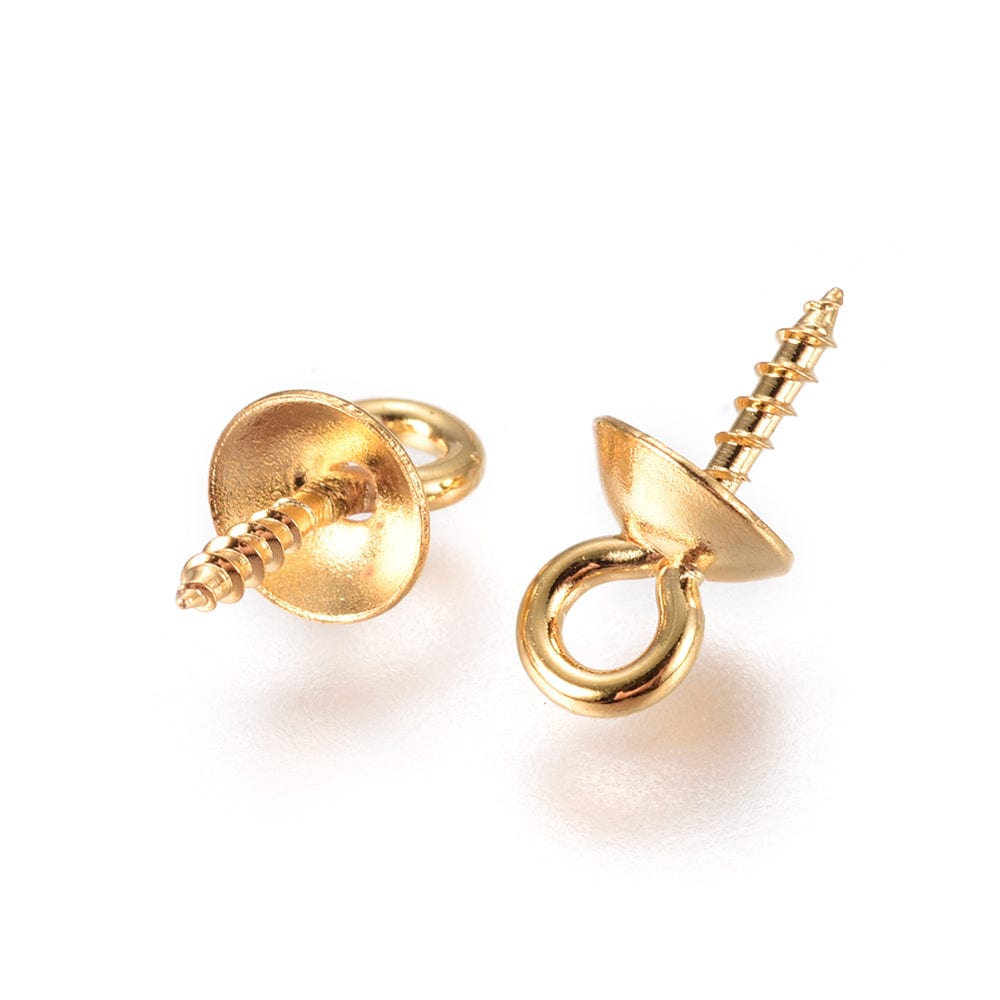 Vandfast Stiftøsken - Forgyldt Stål (10x5,5mm, 6 stk) - Uniq Perler - 880844