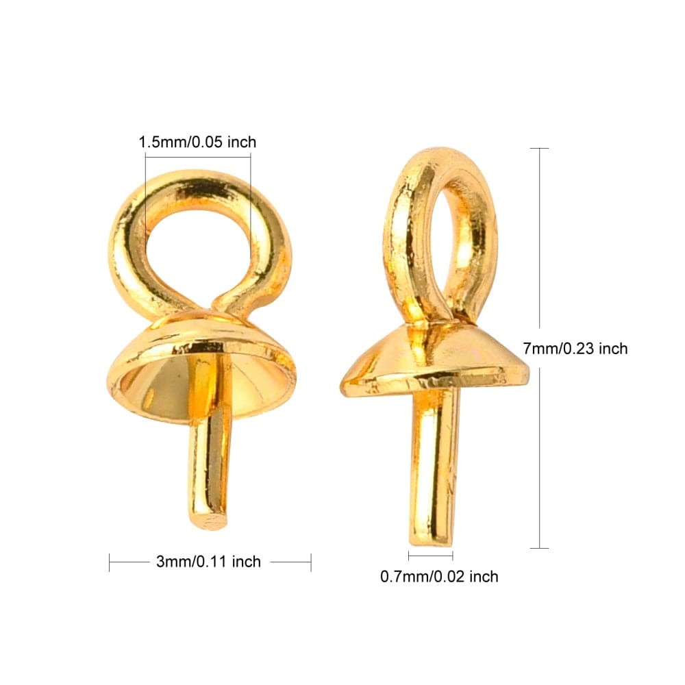 Vandfast Stiftøsken - Forgyldt Stål (7x3mm) 8 stk - Uniq Perler - 113801