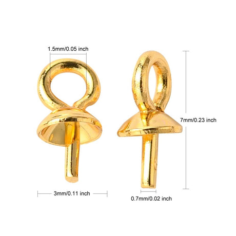 Vandfast Stiftøsken - Forgyldt Stål (7x3mm) 8 stk - Uniq Perler - 113801