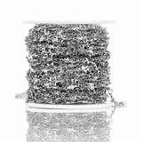 Vandfast "Stjerne Link" Kæde, Stål, (7,5mm, 1m) - Uniq Perler - 125279