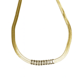 Vandfast Tennis Halskæde Med Klare Zirkonia Sten - 18K Forgyldt Stål (41+5cm) - Uniq Perler - 235797421