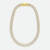 Vandfast Tennis Halskæde Med Klare Zirkonia Sten – 18K Forgyldt Stål (41cm) - Uniq Perler - 1222333