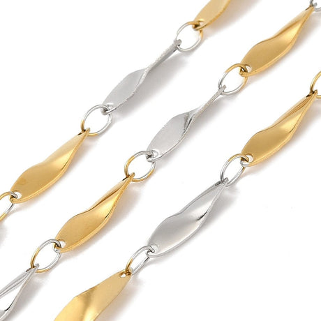 Vandfast To - Farvet Stål Kæde, 3x12mm - Uniq Perler - 113803