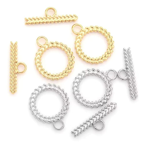 Vandfast Toggle Lås, Forgyldt Stål, (15x18,4x20mm) - Uniq Perler - 112168