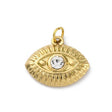 Vandfast Vedhæng i Stål – Øje med Krystal, 18K Forgyldt (15,5x12,5mm) - Uniq Perler - 116201