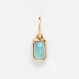 Vandfast Vedhæng Med Akvamarin - 18K Forgyldt Stål (12x8mm) - Uniq Perler - 112356