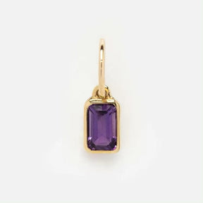Vattentålig Hänge Med Ametyst, 18K Förgylld Stål (12x8mm) - Uniq Perler - 112355