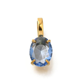 Wasserdicht Anhänger Mit Blauen Strasssteinen - 14K Vergoldet Stahl (14x6mm) - Uniq Perler - 115044