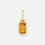 Vandfast Vedhæng med Citrin Natursten (18K Forgyldt Stål, 12x8mm) - Uniq Perler - 112364