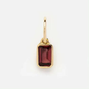 Vattentålig Hänge Med Granat, 18K Förgylld Stål (12x8mm) - Uniq Perler - 112354