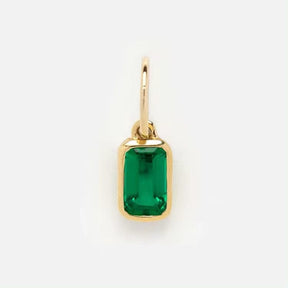 Wasserdicht Anhänger Mit grünem Onyx, 18K Vergoldet Stahl (12x8mm) - Uniq Perler - 112358