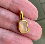 Vandfast Vedhæng Med Månesten - 18K Forgyldt Stål (12x8mm) - Uniq Perler - 112363