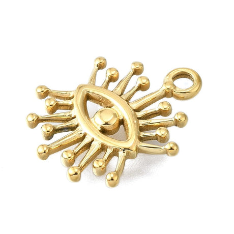 Vandfast Vedhæng Med Øje – 14K Forgyldt Stål (14x18mm) - Uniq Perler - 114790