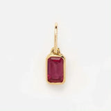 Vandfast Vedhæng Med Rubin - 18K Forgyldt Stål (12x8mm) - Uniq Perler - 112360