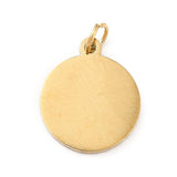 Vandfast Vedhæng Med Stråle Mønster - 14K Forgyldt Stål, (12mm) - Uniq Perler - 204736