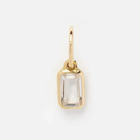 Vandfast Vedhæng Med Topaz, 18K Forgyldt Stål (12x8mm) - Uniq Perler - 112357