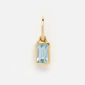 Water-resistant Pendant – Topaz Natural Stone, 18K Gold-plated Steel (12x8mm) - Uniq Perler - 112365
