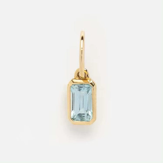 Vandfast Vedhæng – Topaz Natursten, 18K Forgyldt Stål (12x8mm) - Uniq Perler - 112365