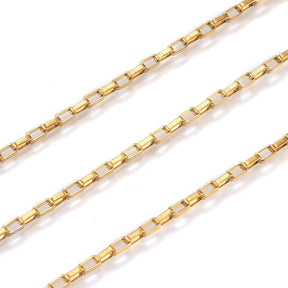 Wasserdichte Venezia-Kette – Vergoldet Stahl (2x4x1mm) - Uniq Perler - 115198