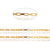 Vandfast Venezia Kæde, Forgyldt Stål, 3x1,8x0,5mm, (10m) - Uniq Perler - 0001489515