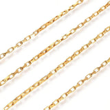 Vandfast Venezia Kæde, Forgyldt Stål, 3x1,8x0,5mm, (10m) - Uniq Perler - 0001489515