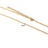 Vandfast Wavy Halskæde – Forgyldt Stål (45cm) - Uniq Perler - 343665