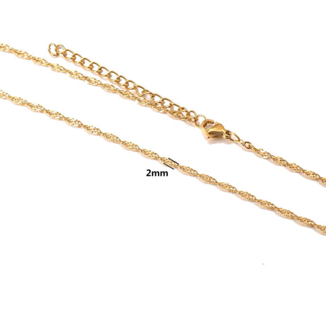 Vandfast Wavy Halskæde – Forgyldt Stål (45cm) - Uniq Perler - 343665