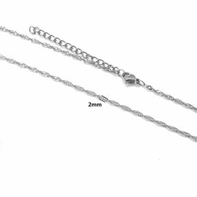Wasserdichte Wavy Halskette – Stahl (45cm) - Uniq Perler - 898954