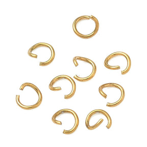 Vandfaste Åbne Øskner – 18K Forgyldt Stål (4x0,5mm) 20 stk. - Uniq Perler - 124301