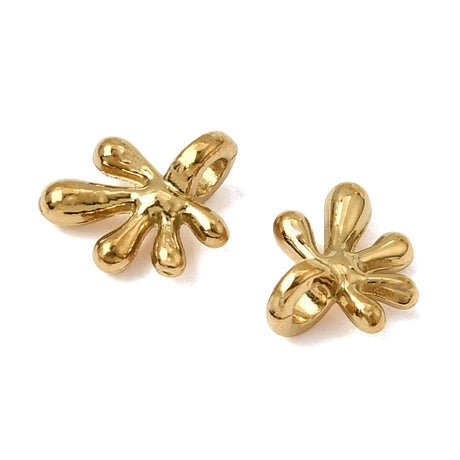 Vandfaste Abstrakt Vedhæng – 18K Forgyldt Stål (8,5x7mm) 2 stk - Uniq Perler - 126250