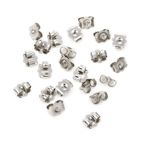 Water-resistant Ear nuts - Steel (6x5.5x3mm), 10 pcs - Uniq Perler - 368843