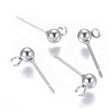 Vandfaste Ball Ørestikkere Med Øje - Stål (15x4mm) - Uniq Perler - 117035