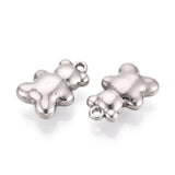 Vandfaste Bamse Vedhæng – Stål (15.5x10x5mm) 2 stk - Uniq Perler - 